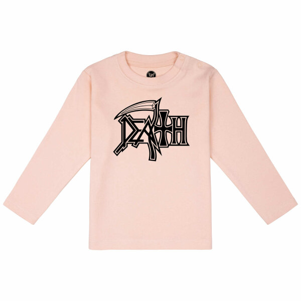 Death (Logo) - Baby longsleeve, pale pink, black, 56/62