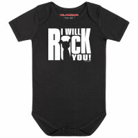 I will rock you - Baby bodysuit, black, white, 56/62