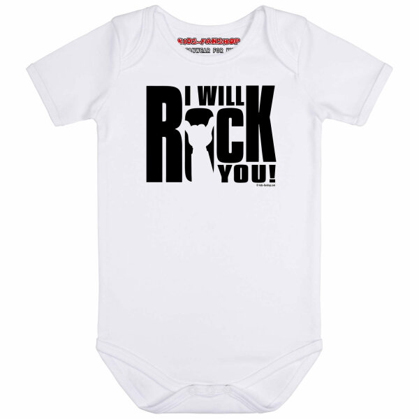 I will rock you - Baby bodysuit, white, black, 56/62