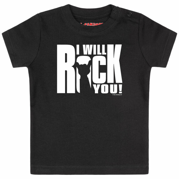 I will rock you - Baby T-Shirt, schwarz, weiß, 80/86