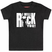 I will rock you - Baby t-shirt, black, white, 80/86