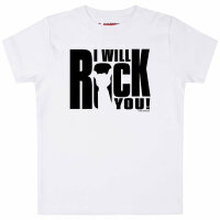 I will rock you - Baby T-Shirt, weiß, schwarz, 68/74