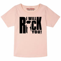 I will rock you - Girly Shirt, hellrosa, schwarz, 164