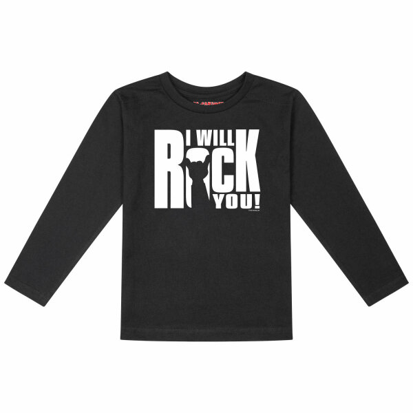 I will rock you - Kids longsleeve, black, white, 164