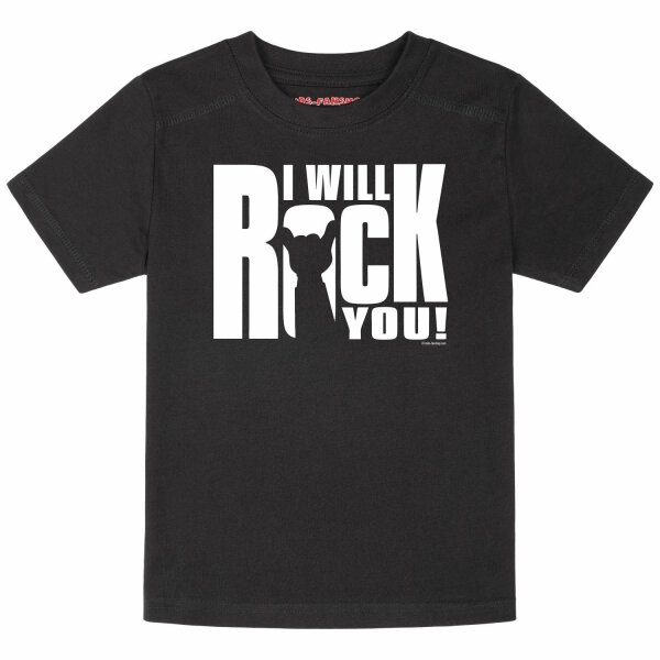 I will rock you - Kinder T-Shirt, schwarz, weiß, 104