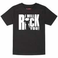 I will rock you - Kinder T-Shirt, schwarz, weiß, 140