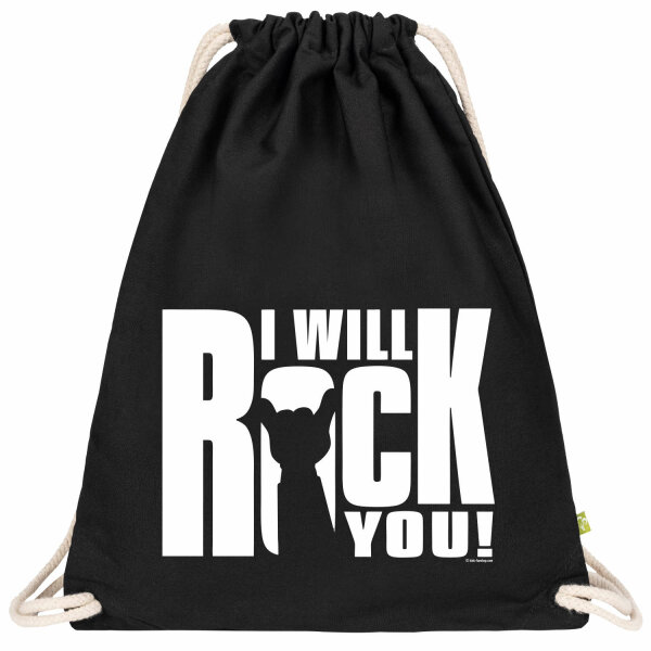 I will rock you - Turnbeutel, schwarz, weiß, one size