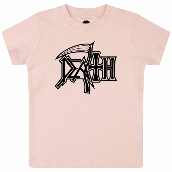 Death (Logo) - Baby T-Shirt, hellrosa, schwarz, 56/62