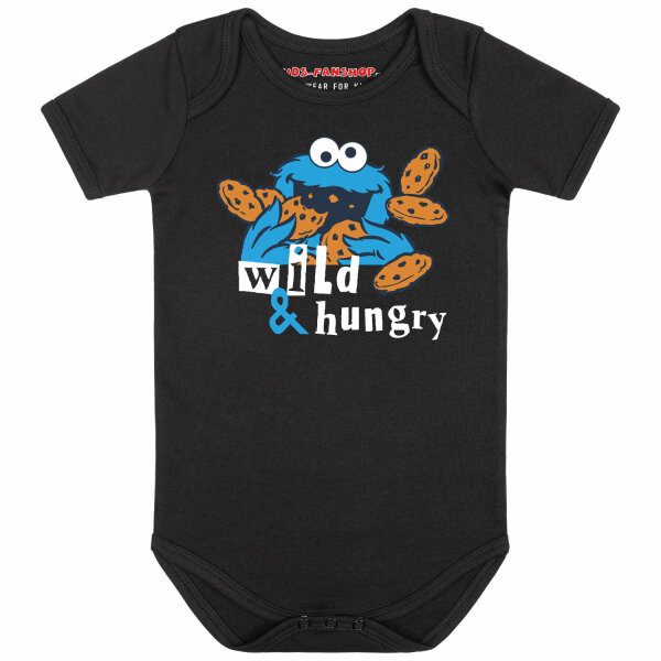 Krümelmonster (wild & hungry) - Baby bodysuit, black, multicolour, 68/74