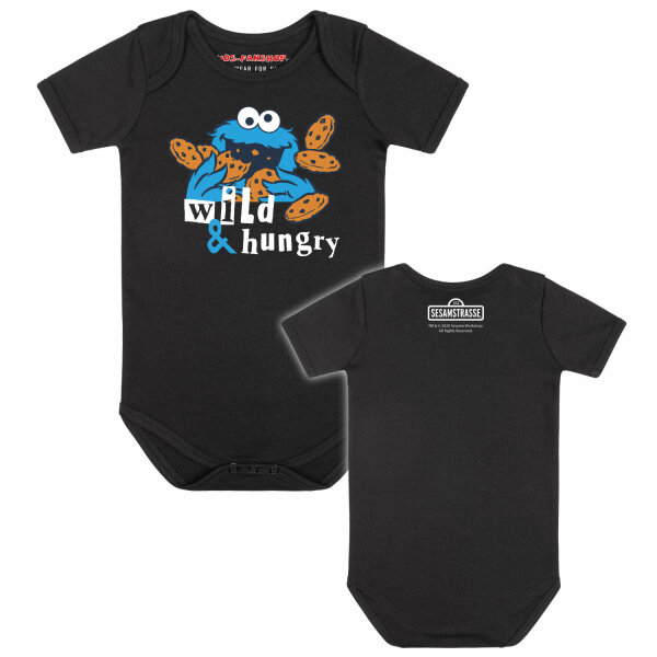 Krümelmonster (wild & hungry) - Baby bodysuit, black, multicolour, 80/86