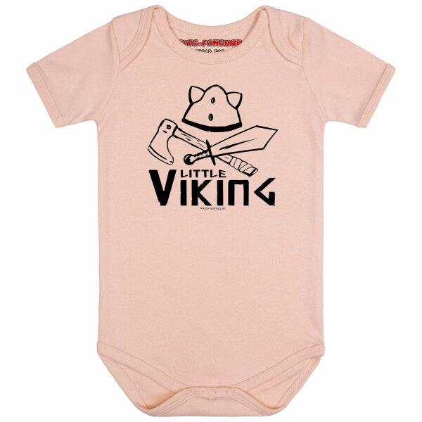 Little Viking - Baby bodysuit, pale pink, black, 68/74