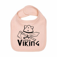 Little Viking - Baby bib, pale pink, black, one size