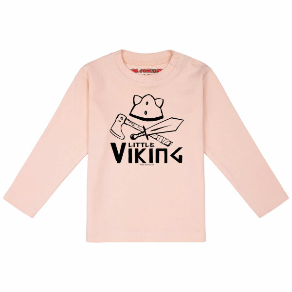 Little Viking - Baby longsleeve, pale pink, black, 56/62