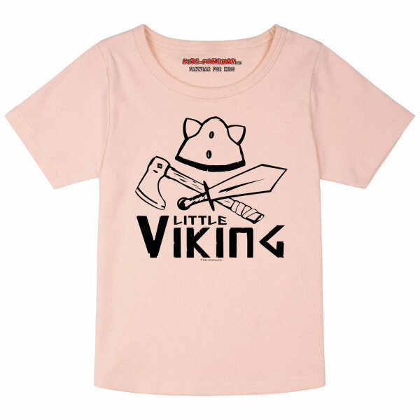 Little Viking - Girly shirt, pale pink, black, 116