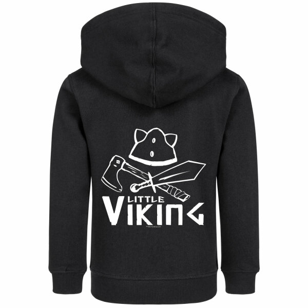 Little Viking - Kinder Kapuzenjacke, schwarz, weiß, 116