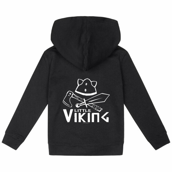 Little Viking - Kinder Kapuzenjacke, schwarz, weiß, 116