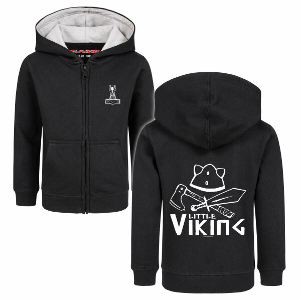 Little Viking - Kinder Kapuzenjacke, schwarz, weiß, 128