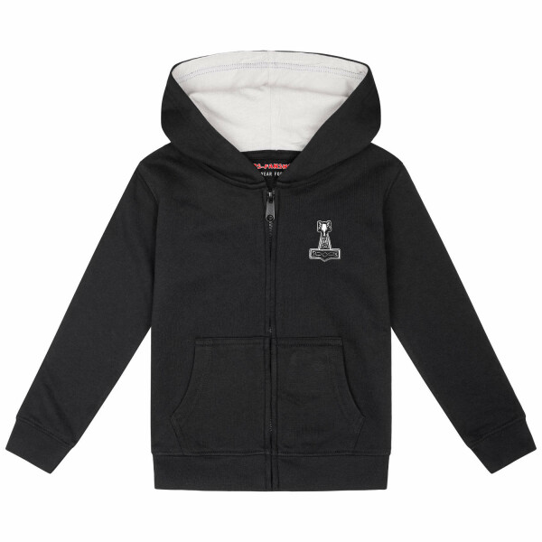 Little Viking - Kinder Kapuzenjacke, schwarz, weiß, 128