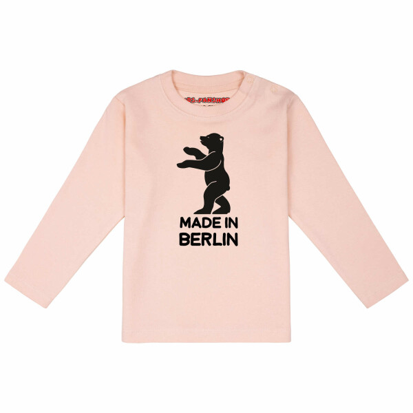 made in Berlin - Baby Longsleeve, hellrosa, schwarz, 68/74