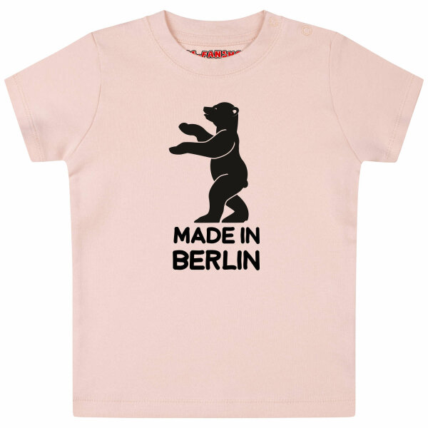 made in Berlin - Baby T-Shirt, hellrosa, schwarz, 56/62