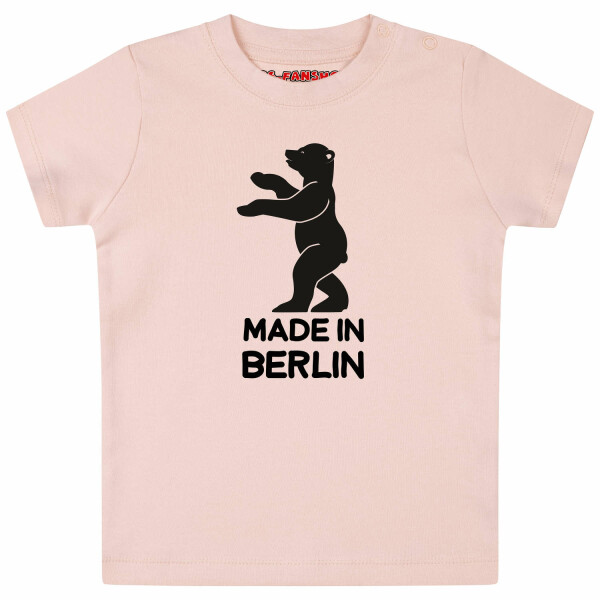 made in Berlin - Baby T-Shirt, hellrosa, schwarz, 68/74