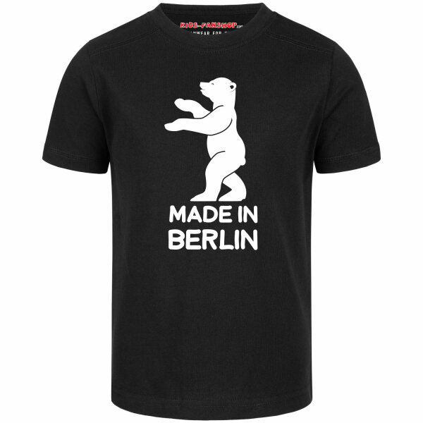 made in Berlin - Kinder T-Shirt, schwarz, weiß, 116