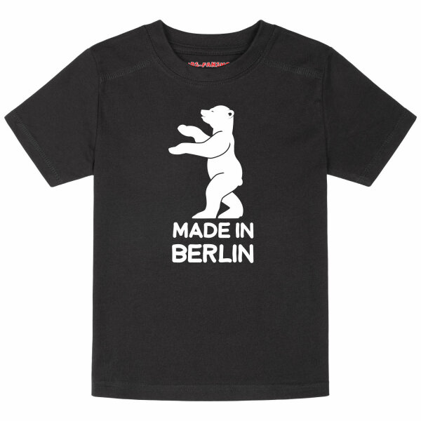 made in Berlin - Kinder T-Shirt, schwarz, weiß, 140