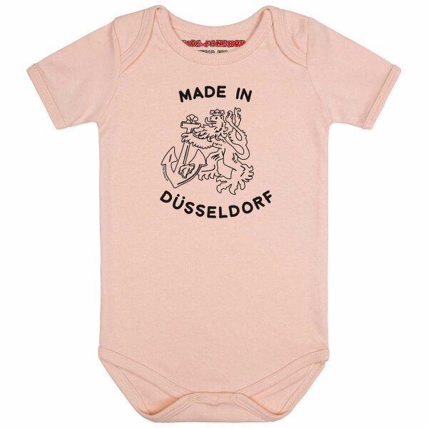 made in Düsseldorf - Baby bodysuit, pale pink, black, 56/62