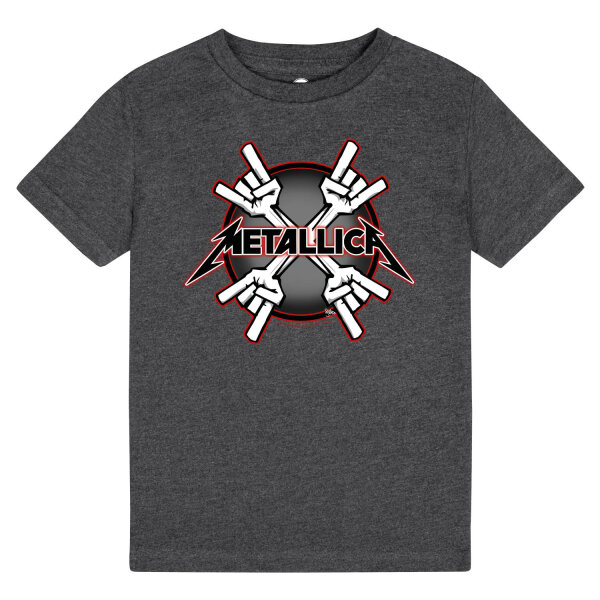 Metallica (Crosshorns) - Kinder T-Shirt, charcoal, mehrfarbig, 128