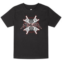 Metallica (Crosshorns) - Kinder T-Shirt, schwarz, mehrfarbig, 128