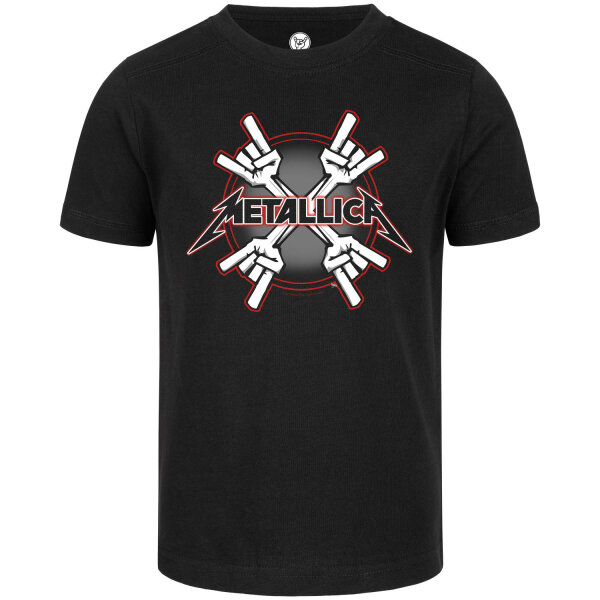 Metallica (Crosshorns) - Kinder T-Shirt, schwarz, mehrfarbig, 140