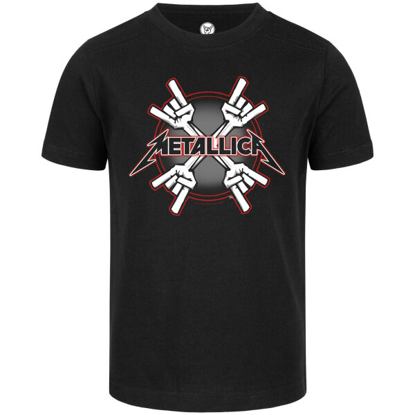 Metallica (Crosshorns) - Kinder T-Shirt, schwarz, mehrfarbig, 152