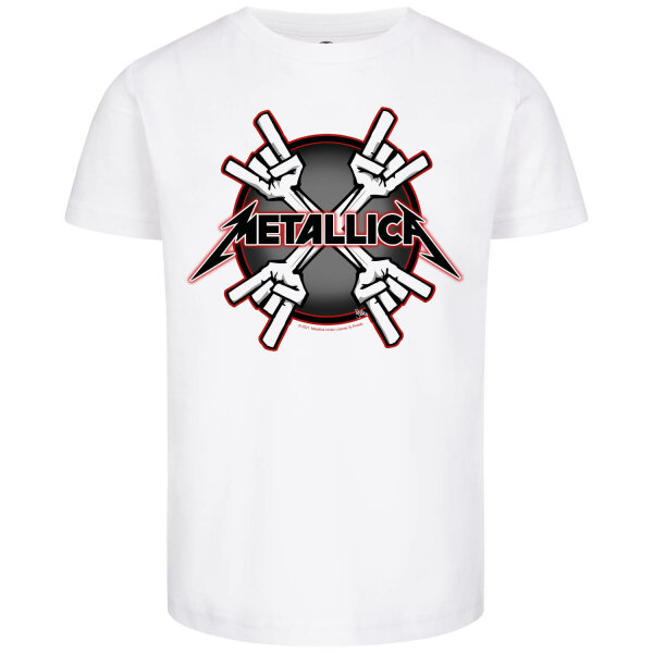 Metallica (Crosshorns) - Kinder T-Shirt, weiß, mehrfarbig, 104