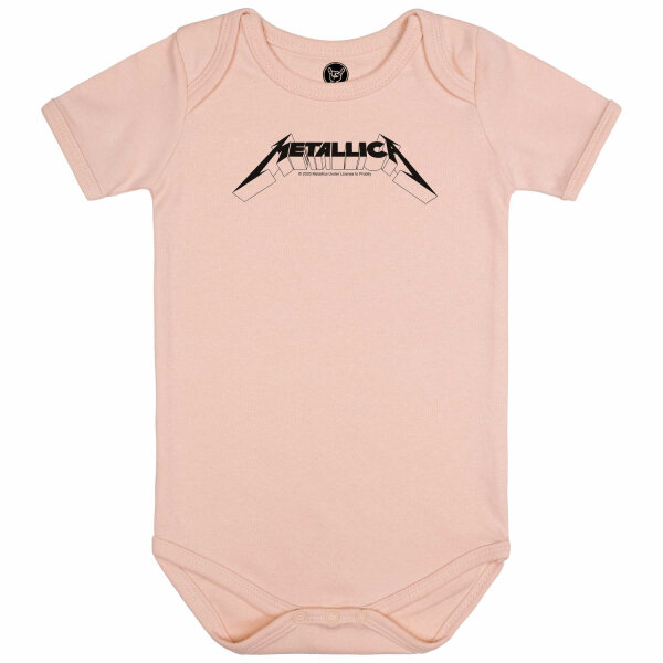 Metallica (Logo) - Baby Body, hellrosa, schwarz, 56/62