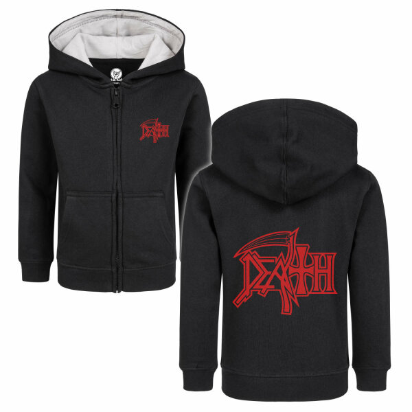 Death (Logo) - Kinder Kapuzenjacke, schwarz, rot, 128