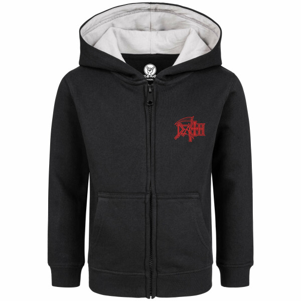 Death (Logo) - Kinder Kapuzenjacke, schwarz, rot, 128