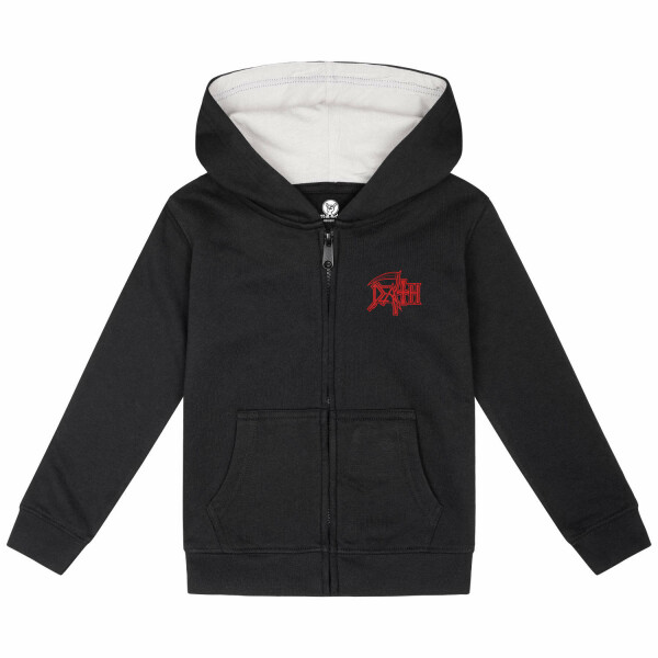 Death (Logo) - Kinder Kapuzenjacke, schwarz, rot, 128