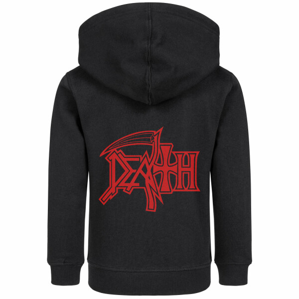 Death (Logo) - Kinder Kapuzenjacke, schwarz, rot, 128