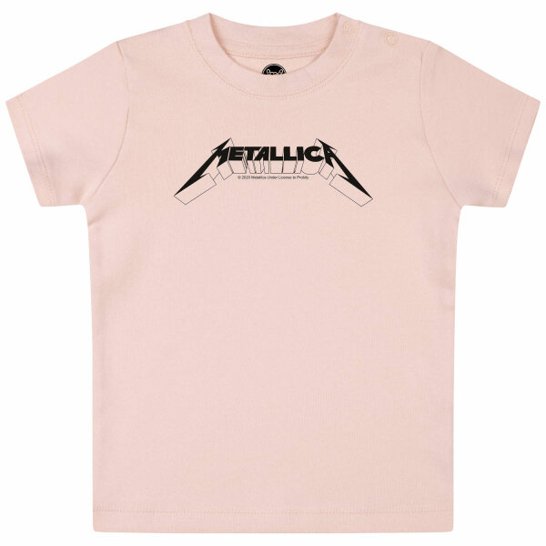 Metallica (Logo) - Baby T-Shirt, hellrosa, schwarz, 68/74