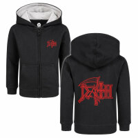 Death (Logo) - Kids zip-hoody, black, red, 164