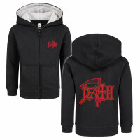 Death (Logo) - Kinder Kapuzenjacke, schwarz, rot, 92