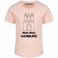 Moin Moin Hamburg - Girly Shirt, hellrosa, schwarz, 104