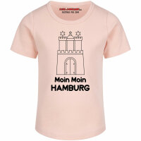 Moin Moin Hamburg - Girly Shirt, hellrosa, schwarz, 116