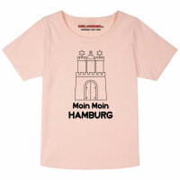Moin Moin Hamburg - Girly Shirt, hellrosa, schwarz, 116