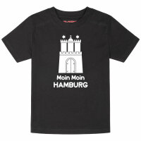 Moin Moin Hamburg - Kinder T-Shirt, schwarz, weiß, 152