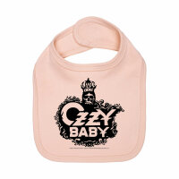 Ozzy Osbourne (Ozzy Baby) - Baby bib, pale pink, black, one size