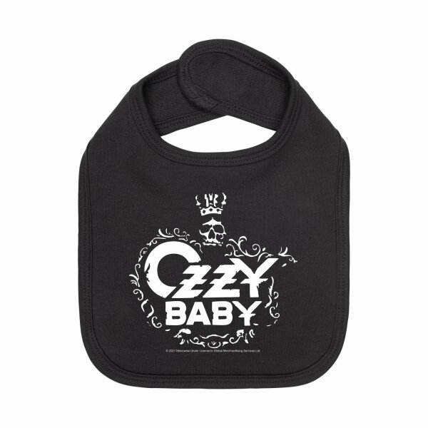 Ozzy Osbourne (Ozzy Baby) - Baby bib, black, white, one size