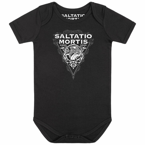 Saltatio Mortis (Dragon Triangle) - Baby bodysuit, black, white, 80/86