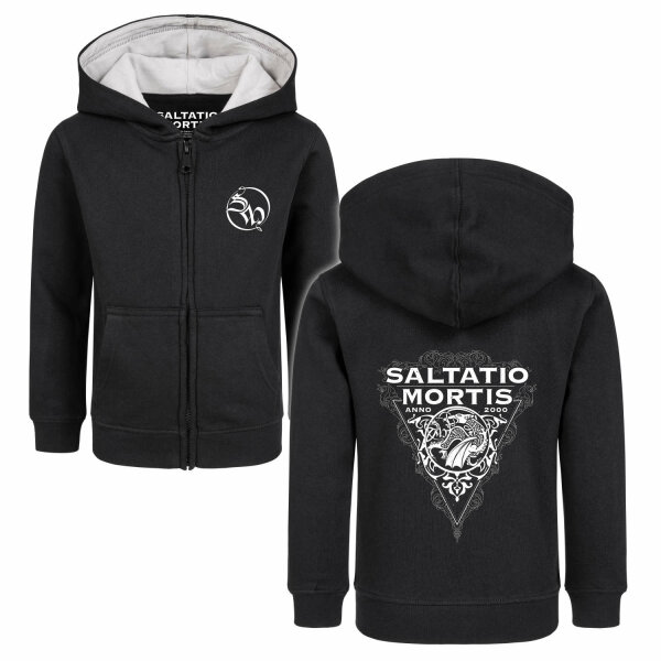 Saltatio Mortis (Dragon Triangle) - Kids zip-hoody, black, white, 140