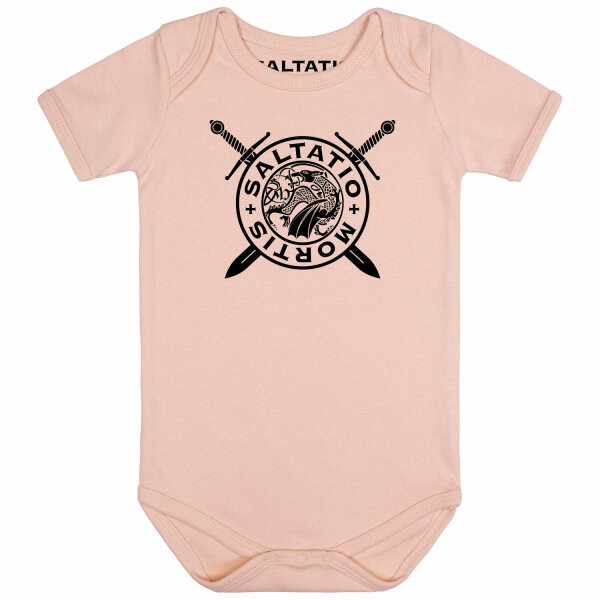 Saltatio Mortis (Logo Dragon) - Baby bodysuit, pale pink, black, 56/62